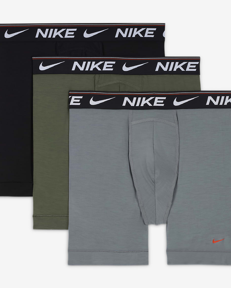 Ropa interior larga Dri-FIT para hombre (paquete de 3) Nike Ultra Comfort - Gris claro