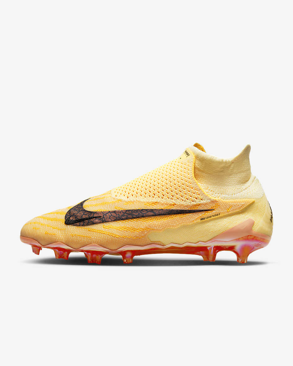 Nike Gripknit Phantom GX Elite Dynamic Fit FG SE Firm-Ground Football Boot - Citron Tint/Burgundy Crush