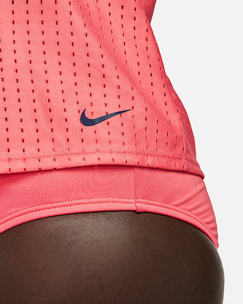 Playera tankini convertible en capas para mujer Nike Swim - Coral marino