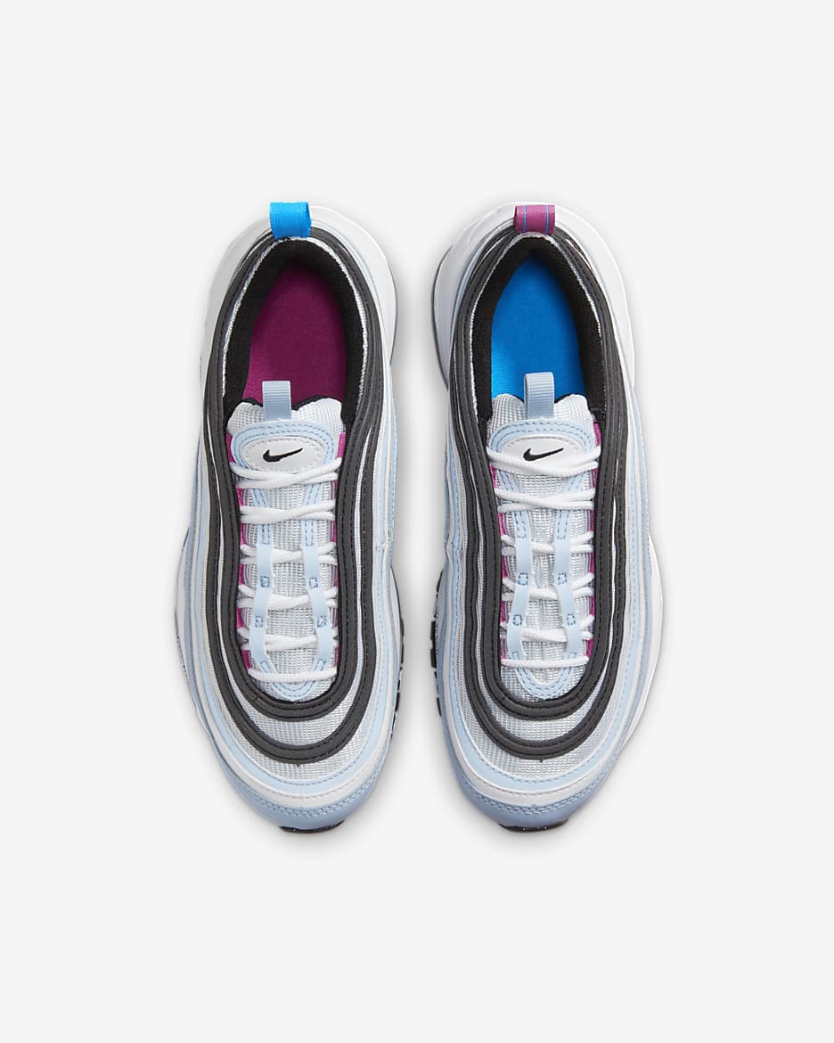 Nike Air Max 97 Older Kids' Shoes - Blue Whisper/White/Blue Lightning/Opti Yellow