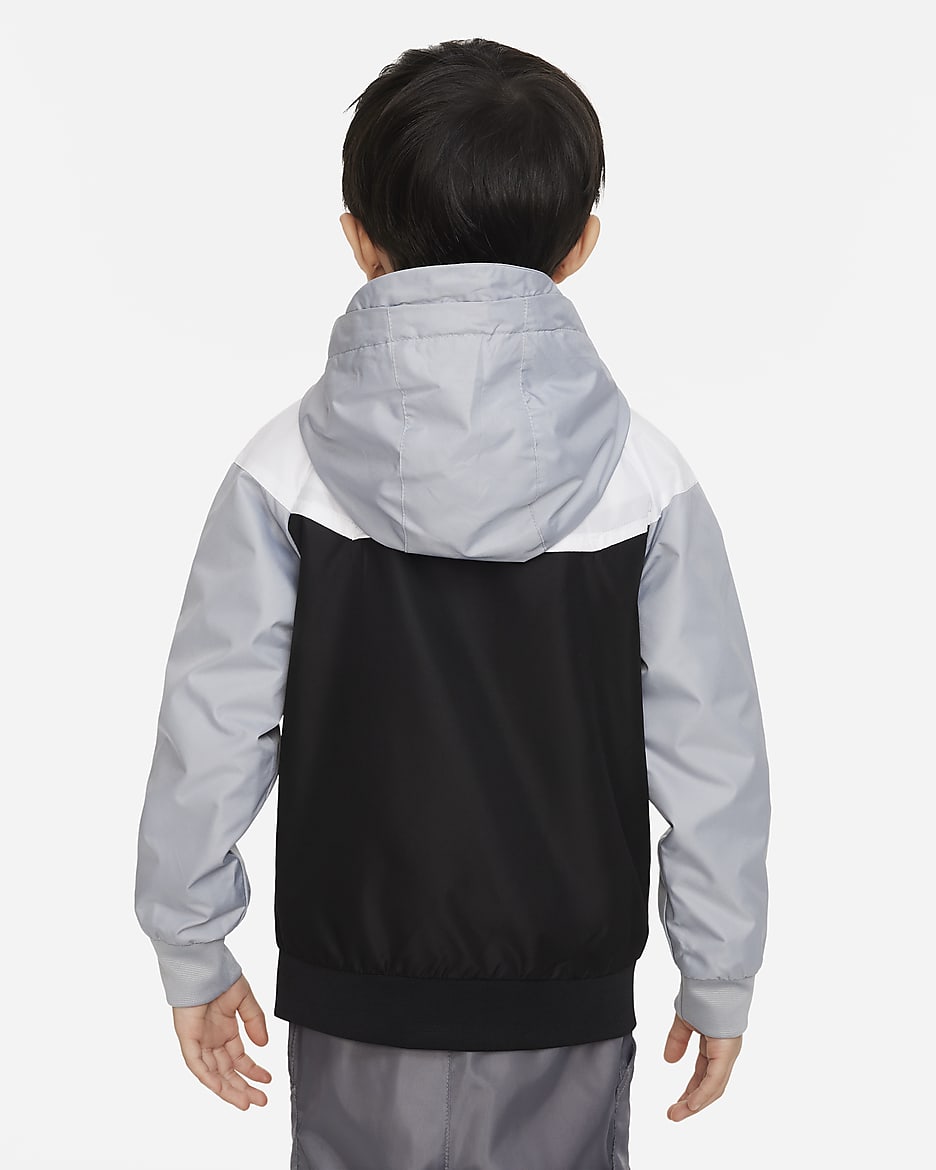 Nike Sportswear Windrunner Little Kids' Full-Zip Jacket - Black/White/White