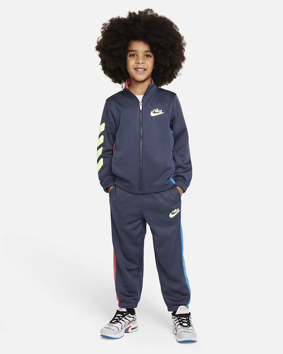 Nike Dri-FIT Colorblocked Little Kids' 2-Piece Full-Zip Set - Thunder Blue