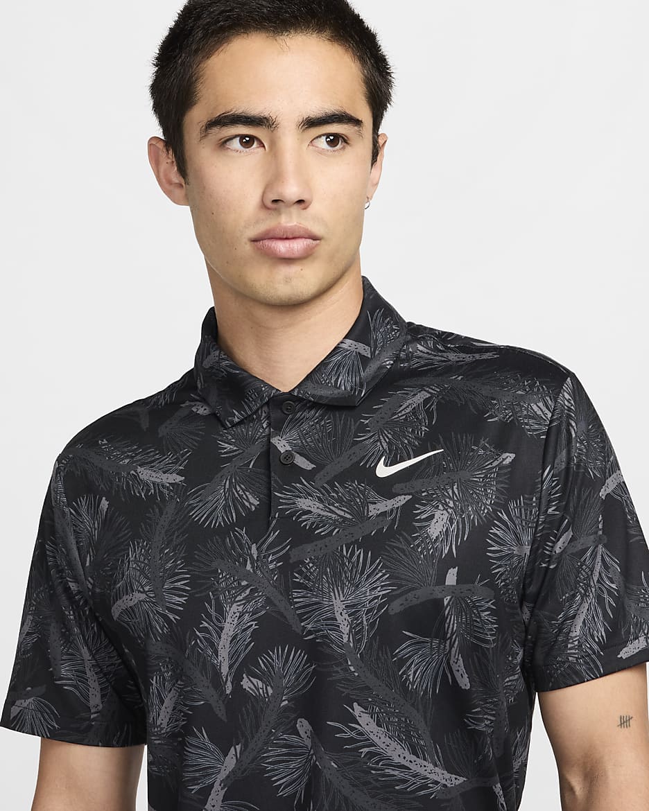 Nike Tour Men's Dri-FIT Golf Polo - Dark Smoke Grey/White