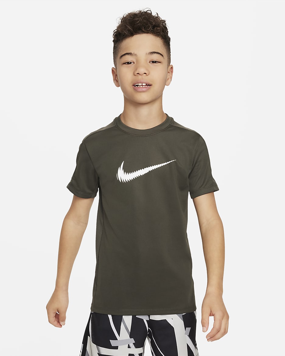 Nike Trophy23 大童 Dri-FIT 短袖上衣 - Cargo Khaki/白色