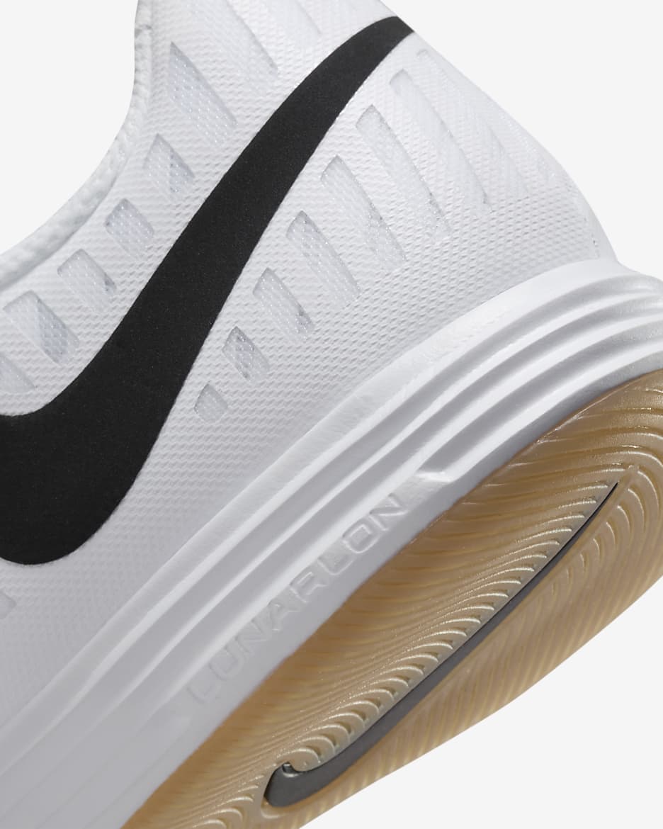 Nike Lunar Gato II Indoor Court Low-Top Football Shoes - White/Gum Light Brown/White