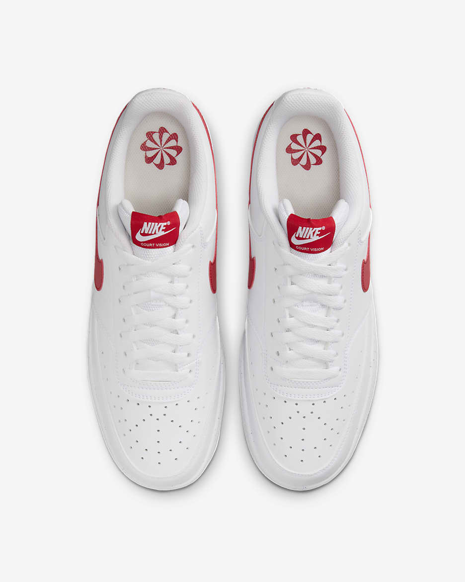 Tenis para hombre Nike Court Vision Low Next Nature - Blanco/Rojo universitario