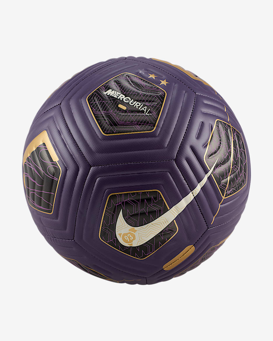 Balón de fútbol Nike Kylian Mbappé Academy - Morado grandioso/Negro/Moneda de oro metalizado/Blanco