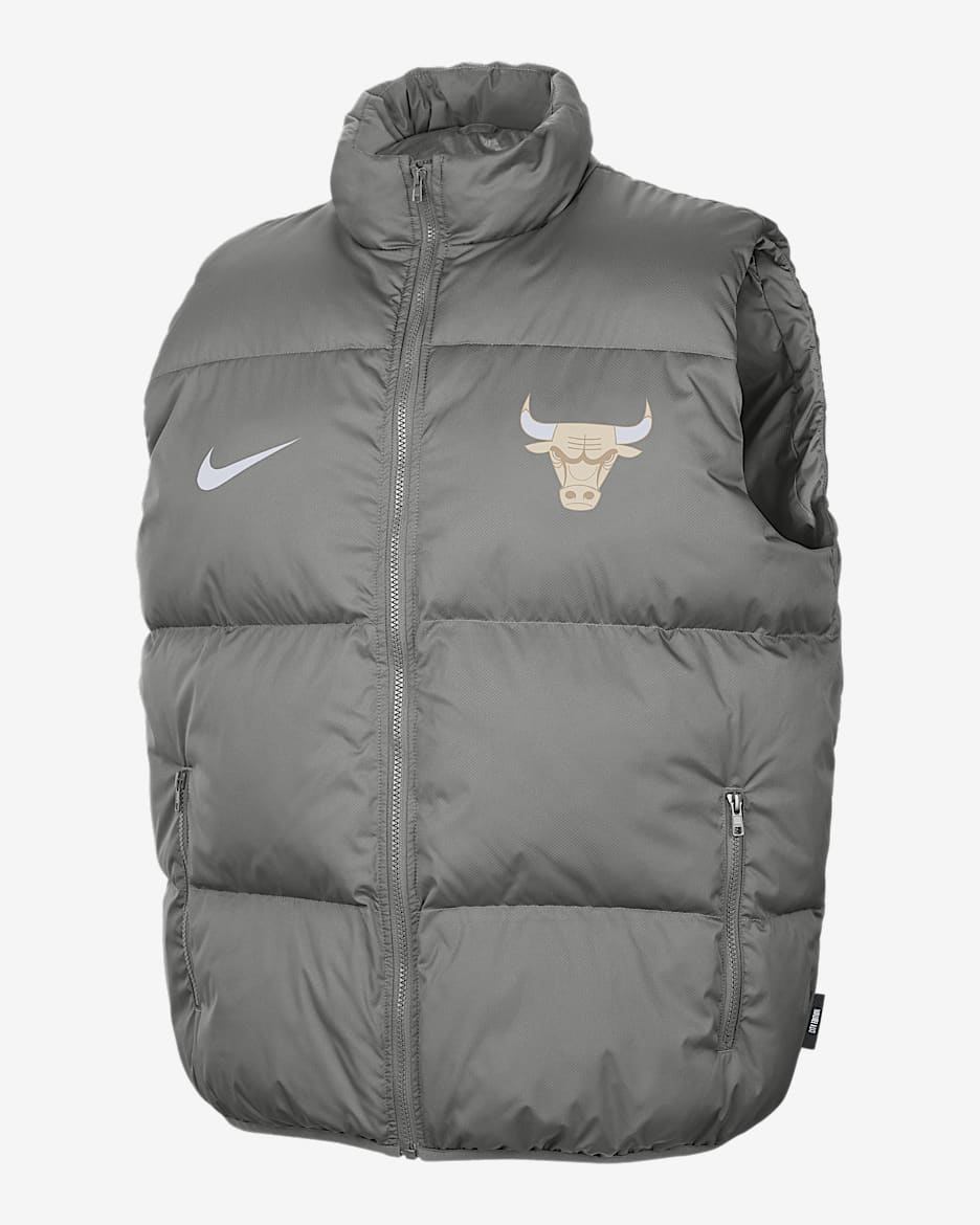 Chicago Bulls City Edition Men's Nike NBA Puffer Vest - Dark Steel Grey