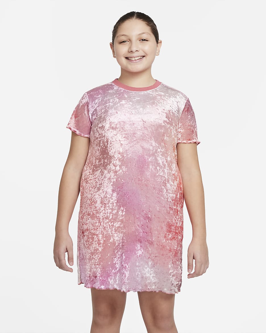 Nike Sportswear Big Kids' (Girls') Dress (Extended Size) - Archaeo Pink/White