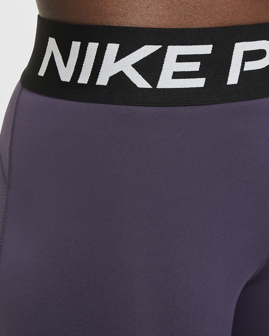 Γυναικεία κολάν Nike Pro Dri-FIT για μεγάλα κορίτσια - Dark Raisin/Λευκό