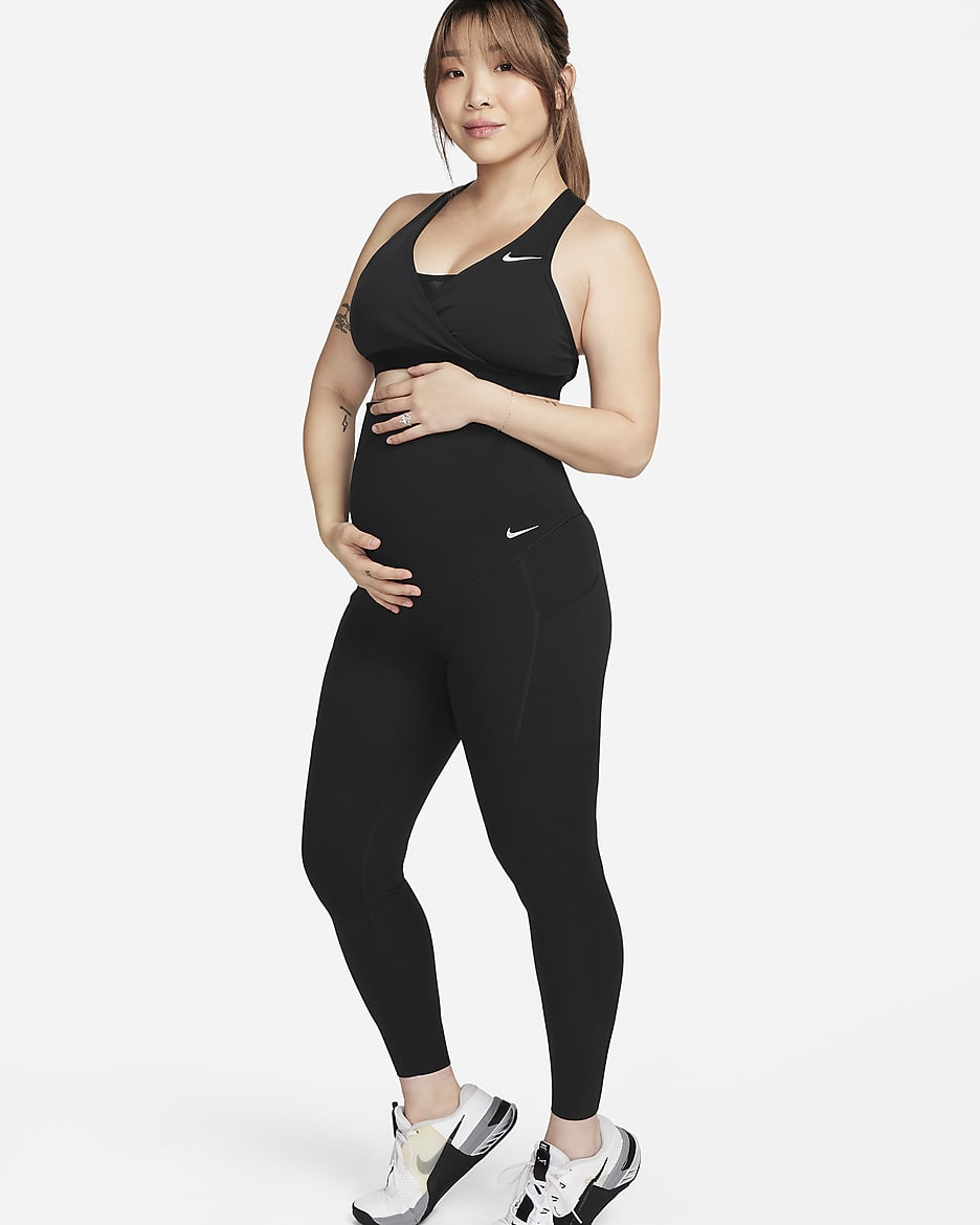 Nike Zenvy (M) Women's Gentle-Support High-Waisted 7/8 Leggings (Maternity) - Black