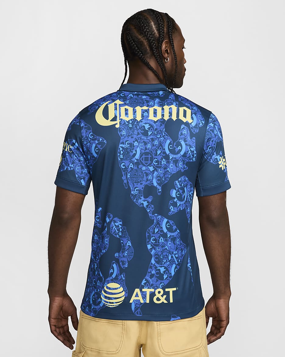 Club América 2024/25 Stadium Away Men's Nike Dri-FIT Soccer Replica Jersey - Valerian Blue/Lemon Chiffon