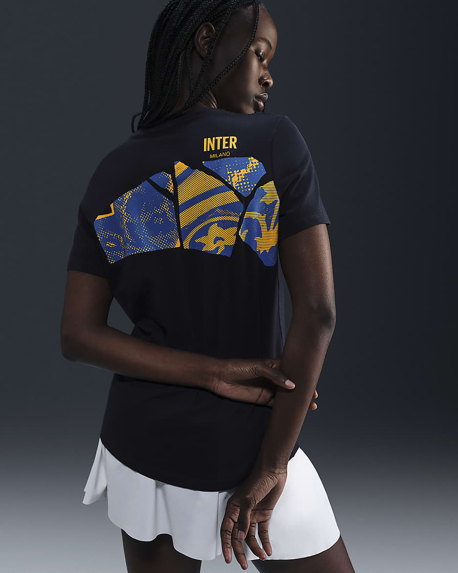 Inter Milan Supporter Women's Nike Football T-Shirt - Blackened Blue