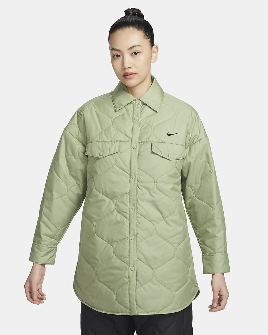 Nike Sportswear Essential Women's Quilted Trench - Oil Green/Black