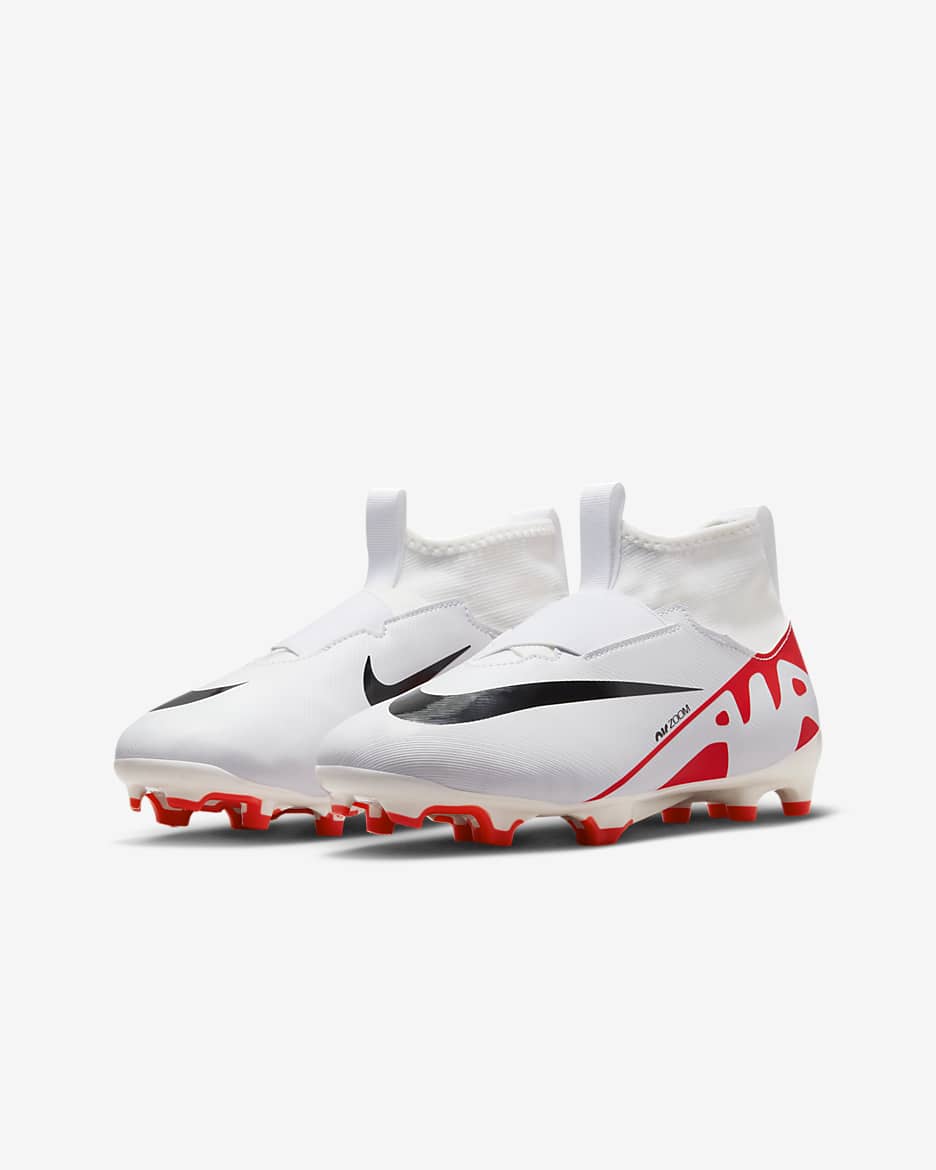 Nike Jr. Mercurial Superfly 9 Academy Younger/Older Kids' Multi-Ground High-Top Football Boot - Bright Crimson/Black/White