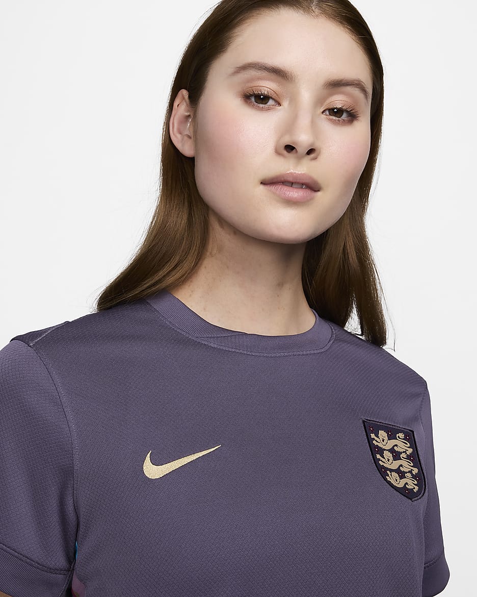 Damska koszulka piłkarska Nike Dri-FIT Anglia (drużyna damska) Stadium 2024/25 (wersja wyjazdowa) – replika - Dark Raisin/Dark Raisin/Sesame