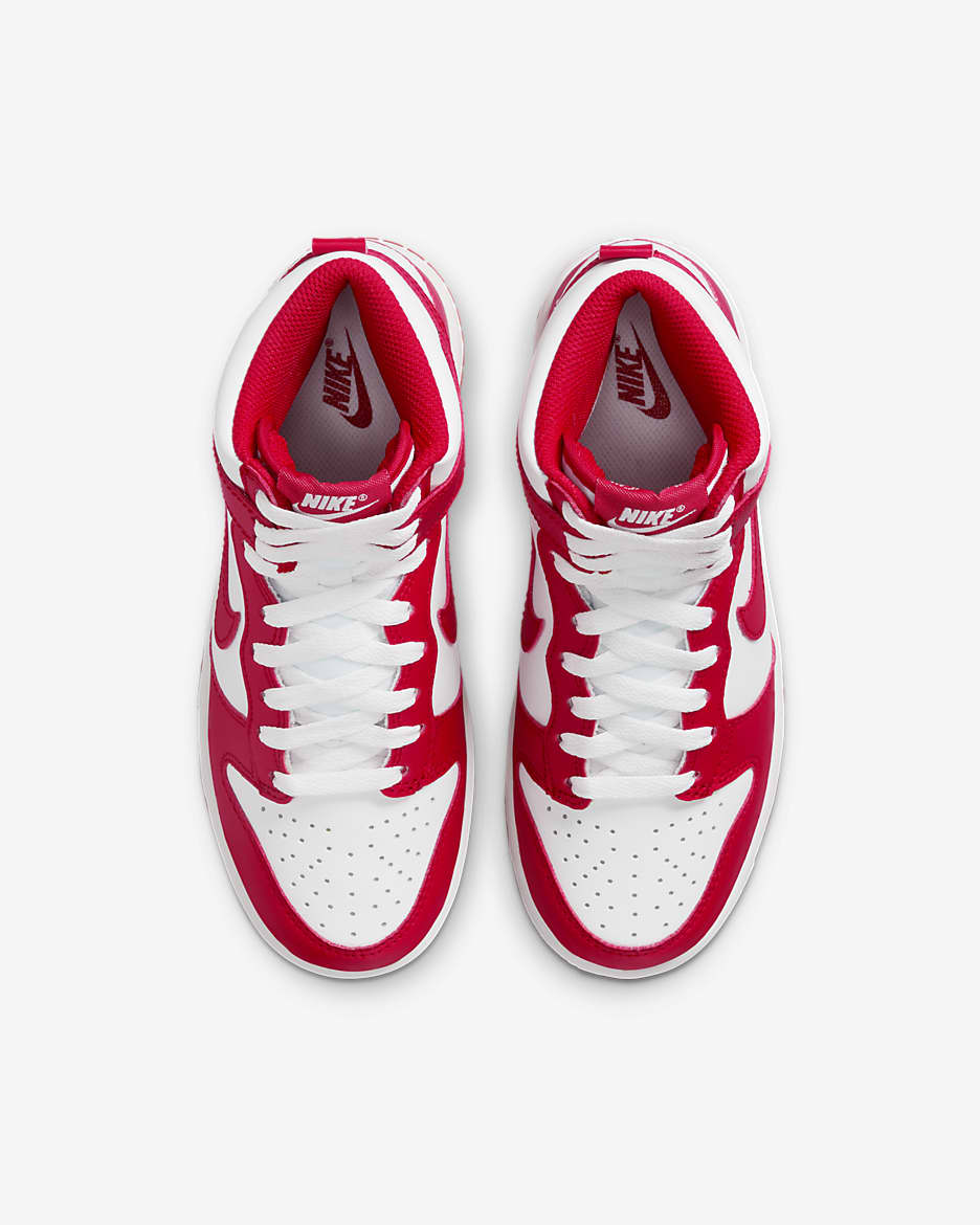 Nike Dunk High Older Kids' Shoes - White/University Red