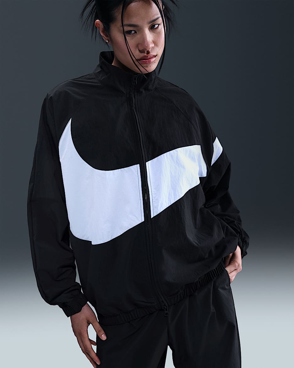 Nike Sportswear Women's Oversized Woven Jacket - Black/Black/White