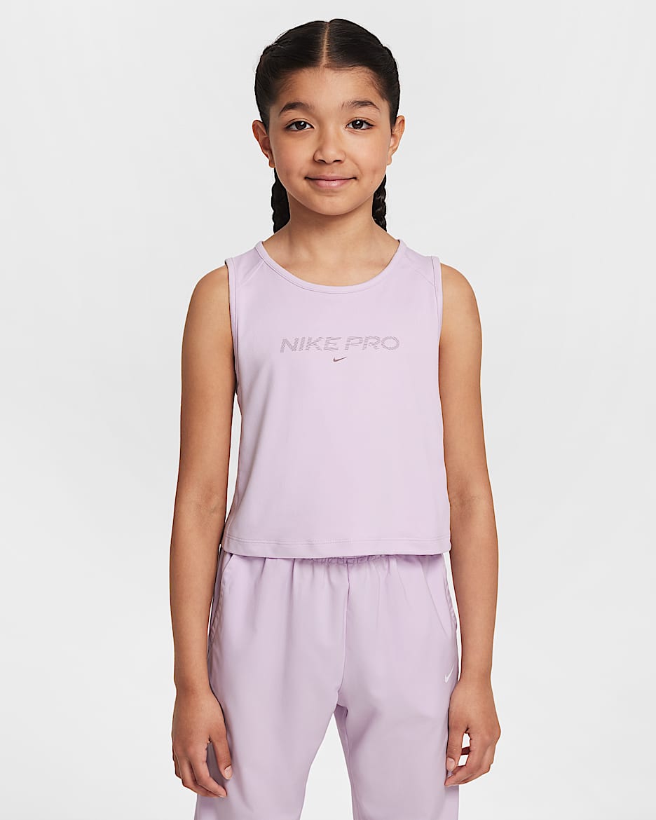 Débardeur Dri-FIT Nike Pro pour fille - Doll/Taupe Grey
