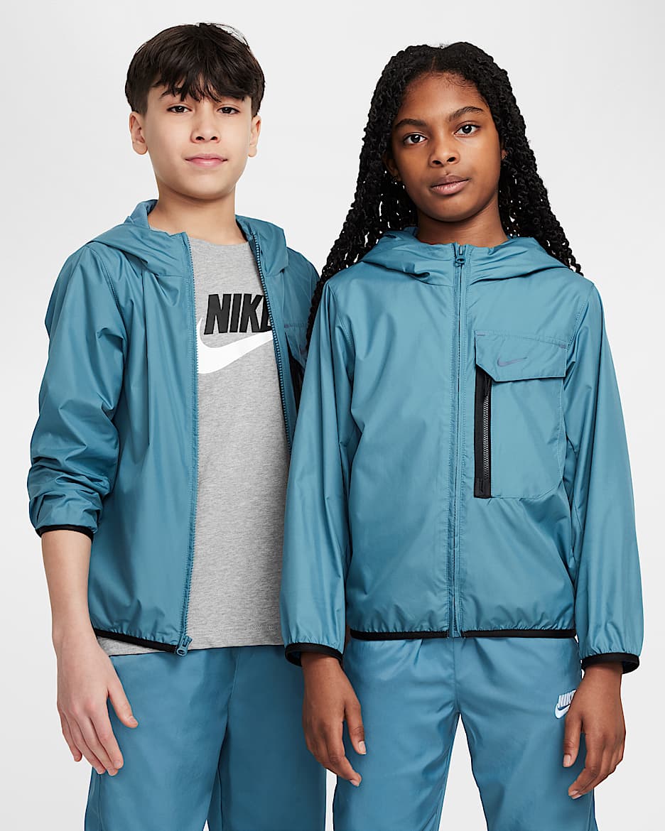 Nike Sportswear City Utility Older Kids' Jacket - Smoky Blue/Smoky Blue/Black