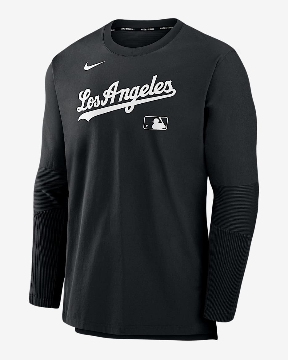 Sudadera sin cierre Nike Dri-FIT de la MLB para hombre Los Angeles Dodgers Authentic Collection Player - Negro