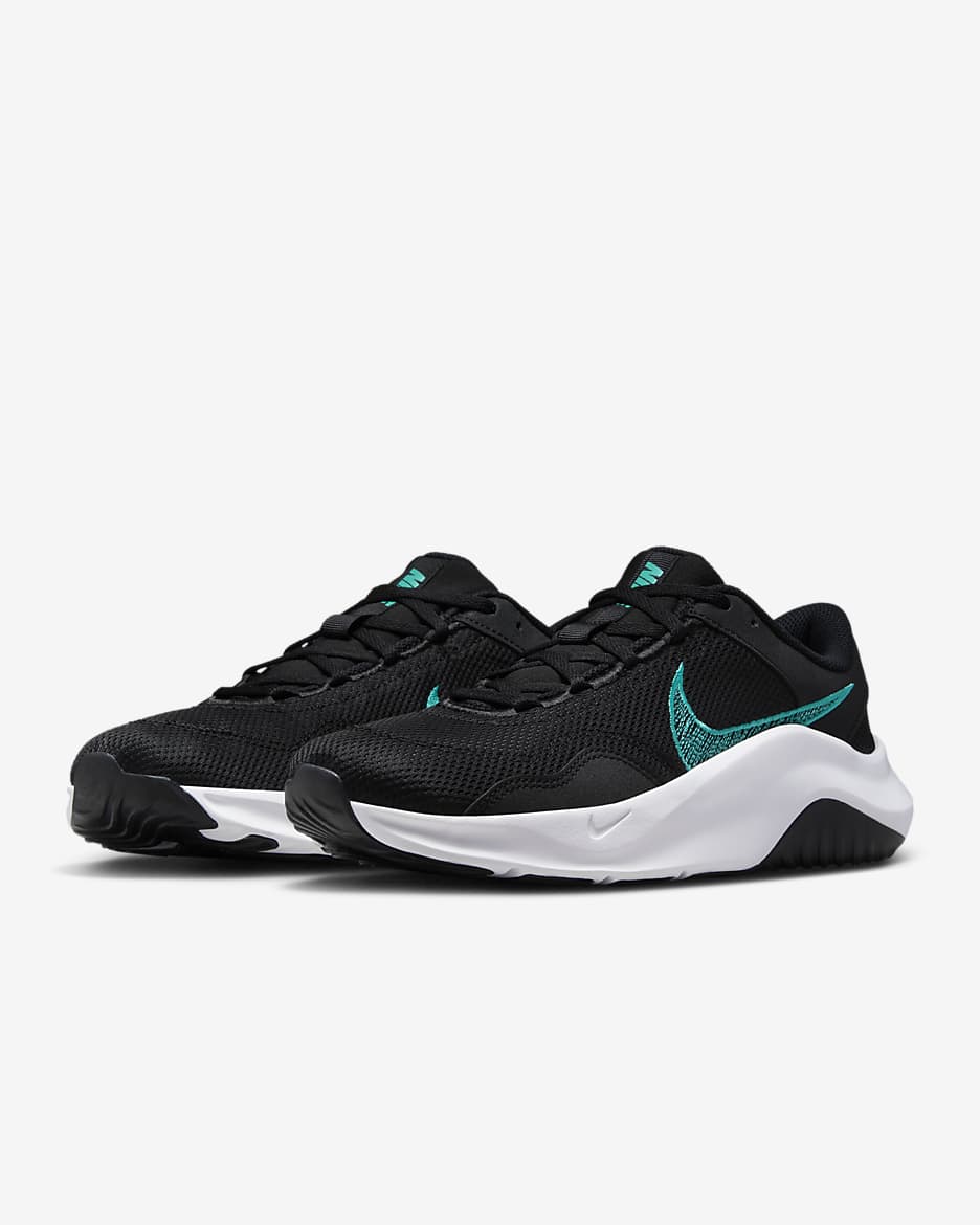 Nike Legend Essential 3 Next Nature Men's Workout Shoes - Black/White/Clear Jade