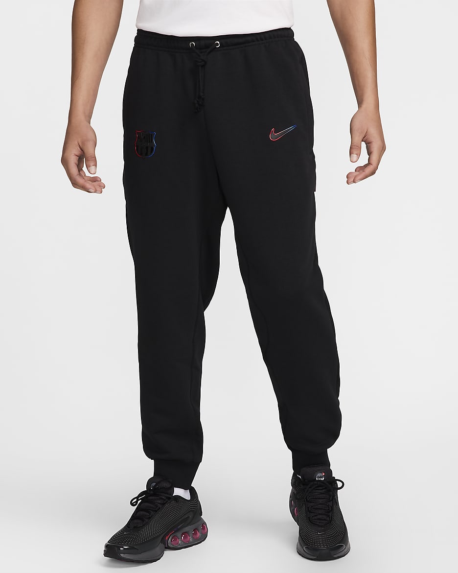 FC Barcelona Standard Issue Away Nike Dri-FIT Fußballhose mit schmal zulaufender Passform (Herren) - Schwarz/Schwarz