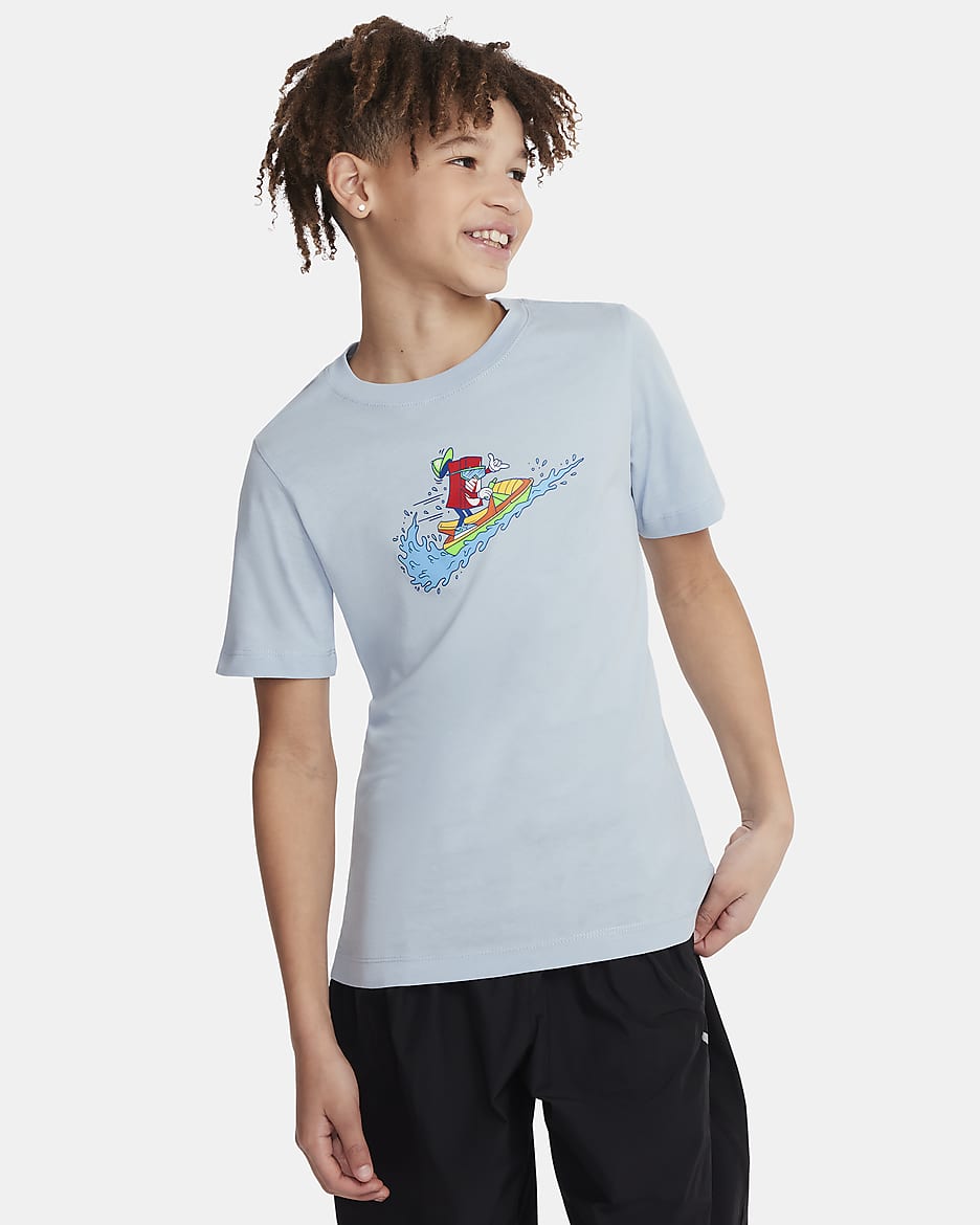 Playera para niños talla grande Nike Sportswear - Azul militar claro