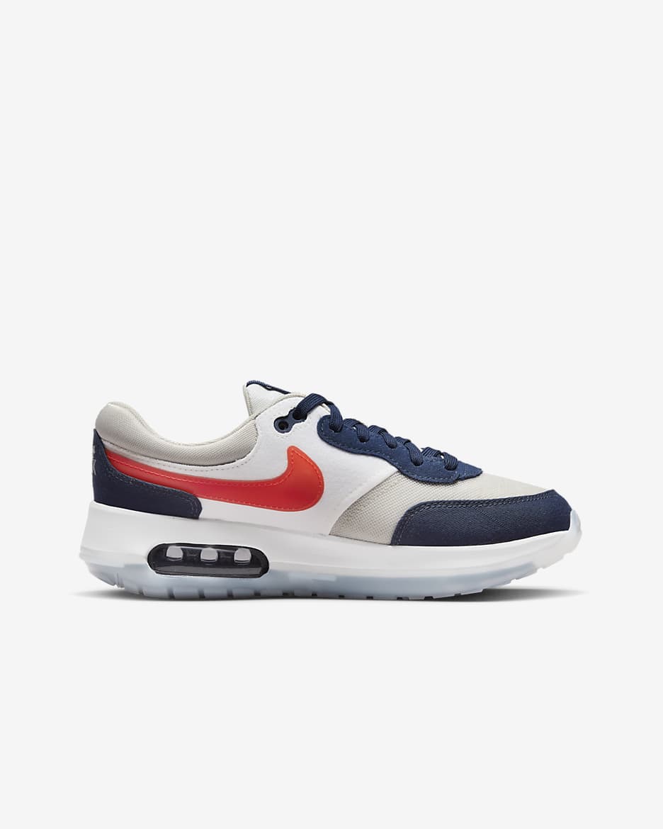 Nike Air Max Motif Big Kids' Shoe - Light Bone/Midnight Navy/Summit White/Bright Crimson