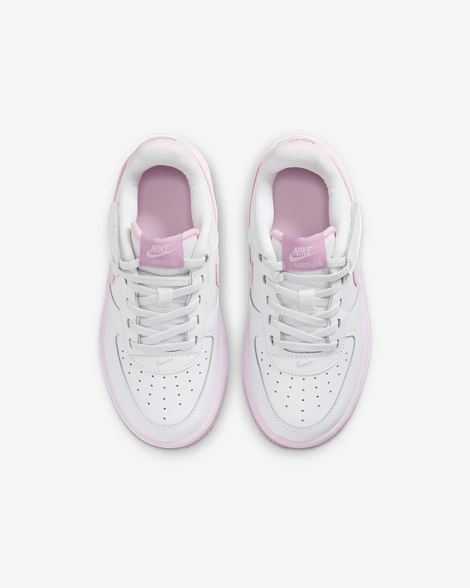 รองเท้าเด็กเล็ก Nike Force 1 Low EasyOn - ขาว/Elemental Pink/Pink Foam/Pink Foam