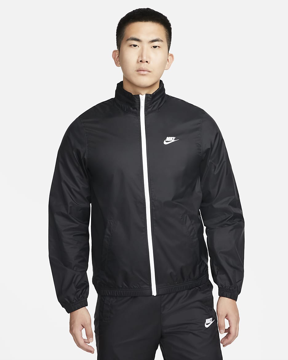 Nike Sportswear Club Men's Lined Woven Track Suit - Black/White