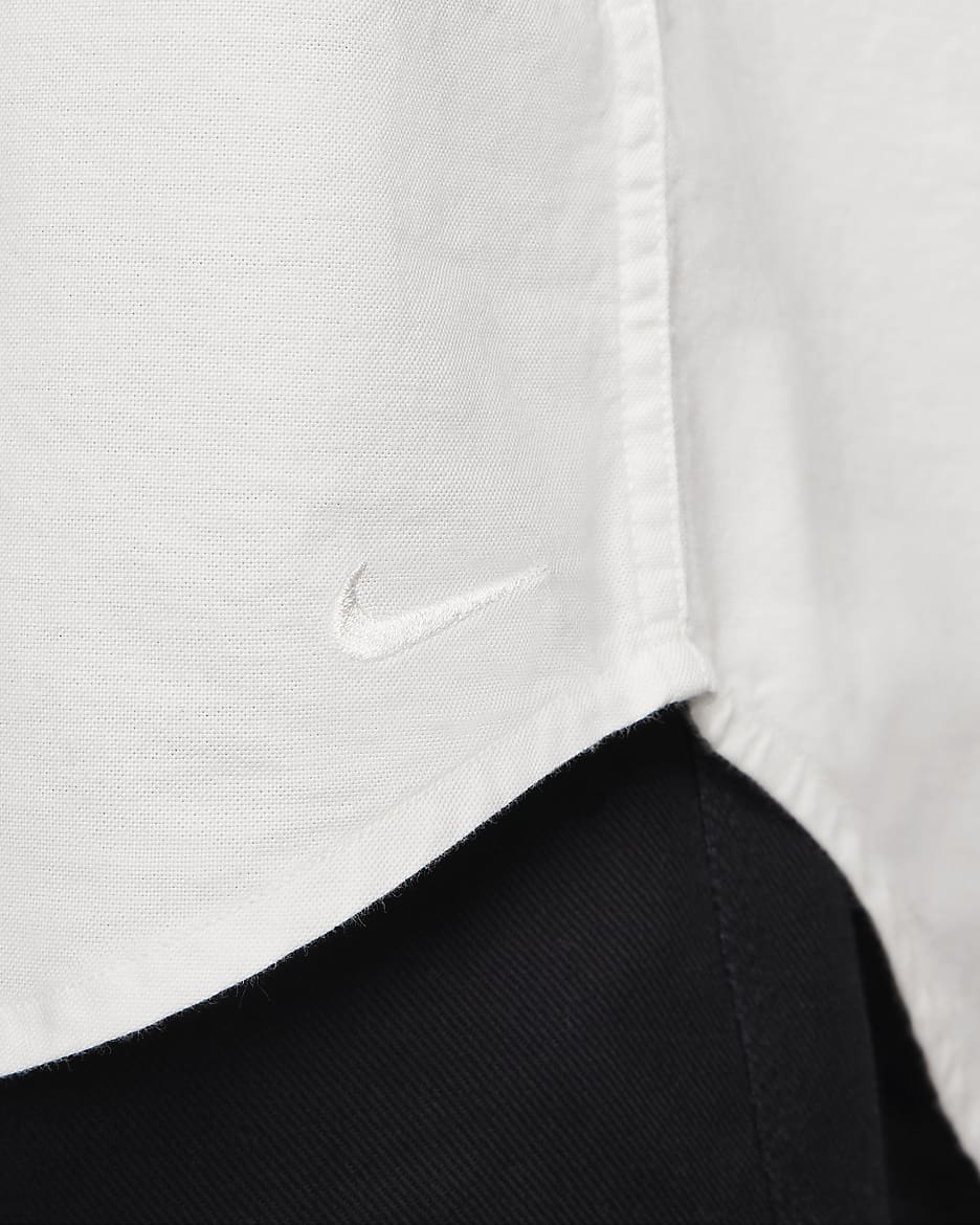 Nike Life Men's Long-Sleeve Oxford Button-Down Shirt - Summit White/Summit White/Summit White