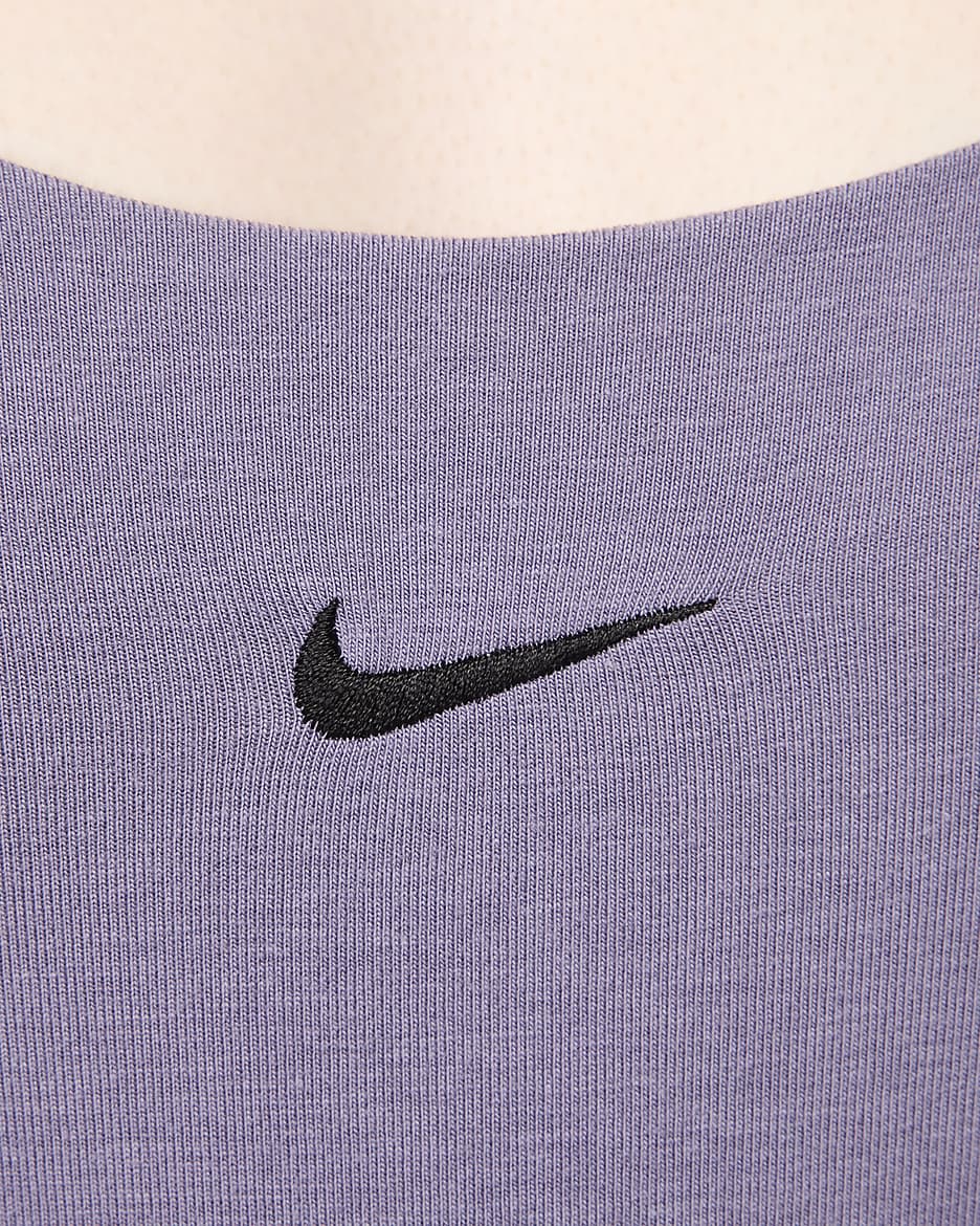 Nike Sportswear Chill Cami-Bodysuit für Damen aus Strickmaterial mit enger Passform - Daybreak/Schwarz