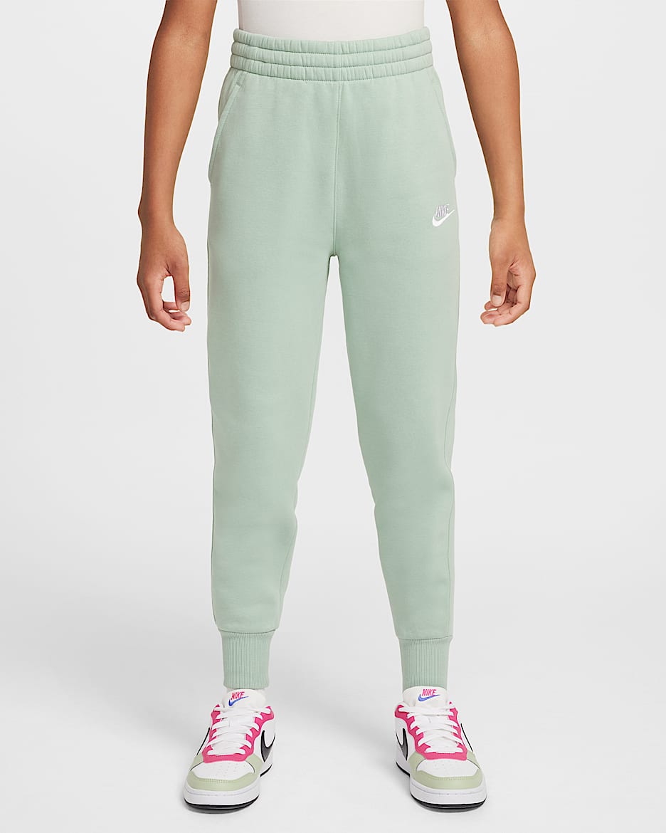 Pantalon taille haute ajusté Nike Sportswear Club Fleece pour ado (fille) - Steam/Steam/Blanc
