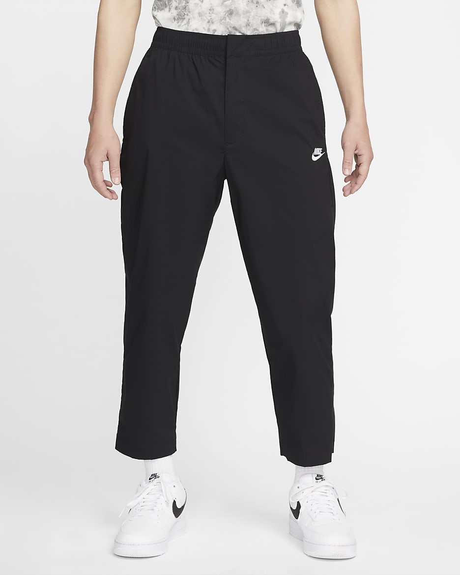 Nike Sportswear Sport Essentials Men's Woven Unlined Sneaker Trousers - Black/White