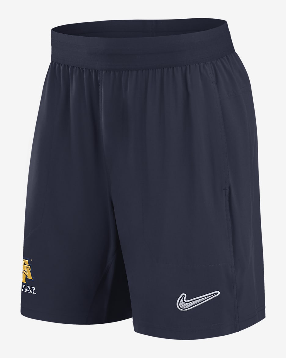 Shorts universitarios Nike Dri-FIT de tejido Woven para hombre North Carolina A&T - Azul marino