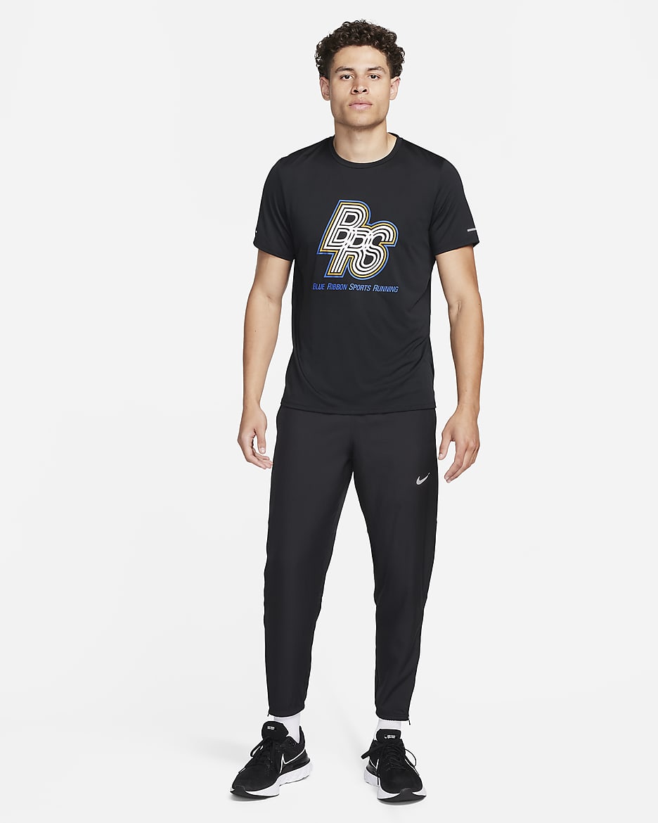 Nike Running Energy Rise 365 Men's Dri-FIT Short-Sleeve Running Top - Black/Hyper Royal/Hyper Royal