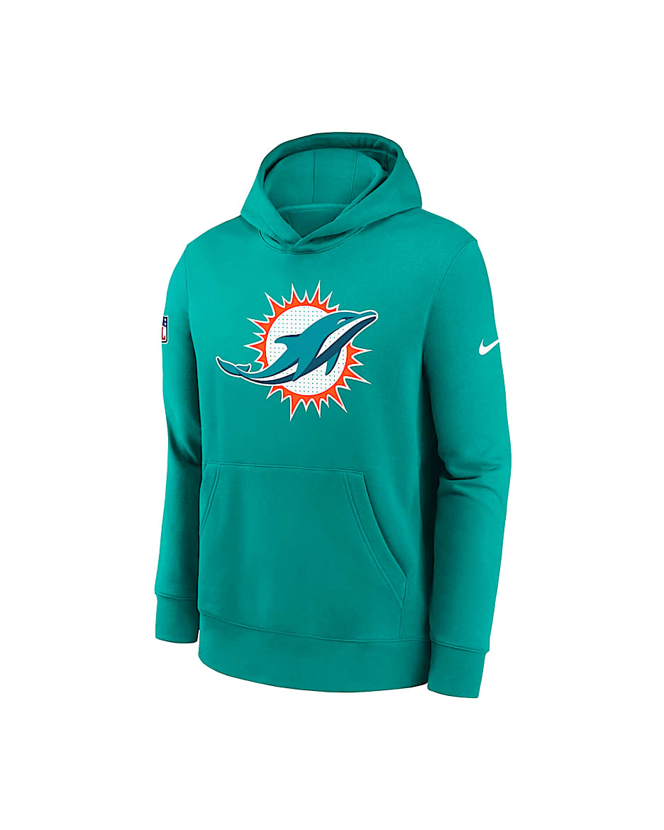 Miami Dolphins Sideline Club Big Kids' Nike NFL Pullover Hoodie - Turbo Green