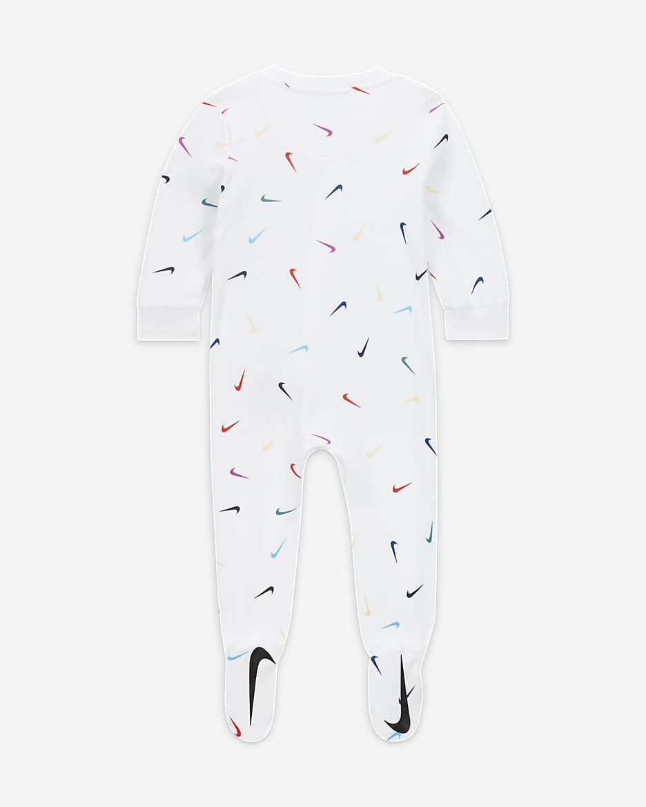 Nike Swooshfetti Footed Coverall Baby Coverall - White