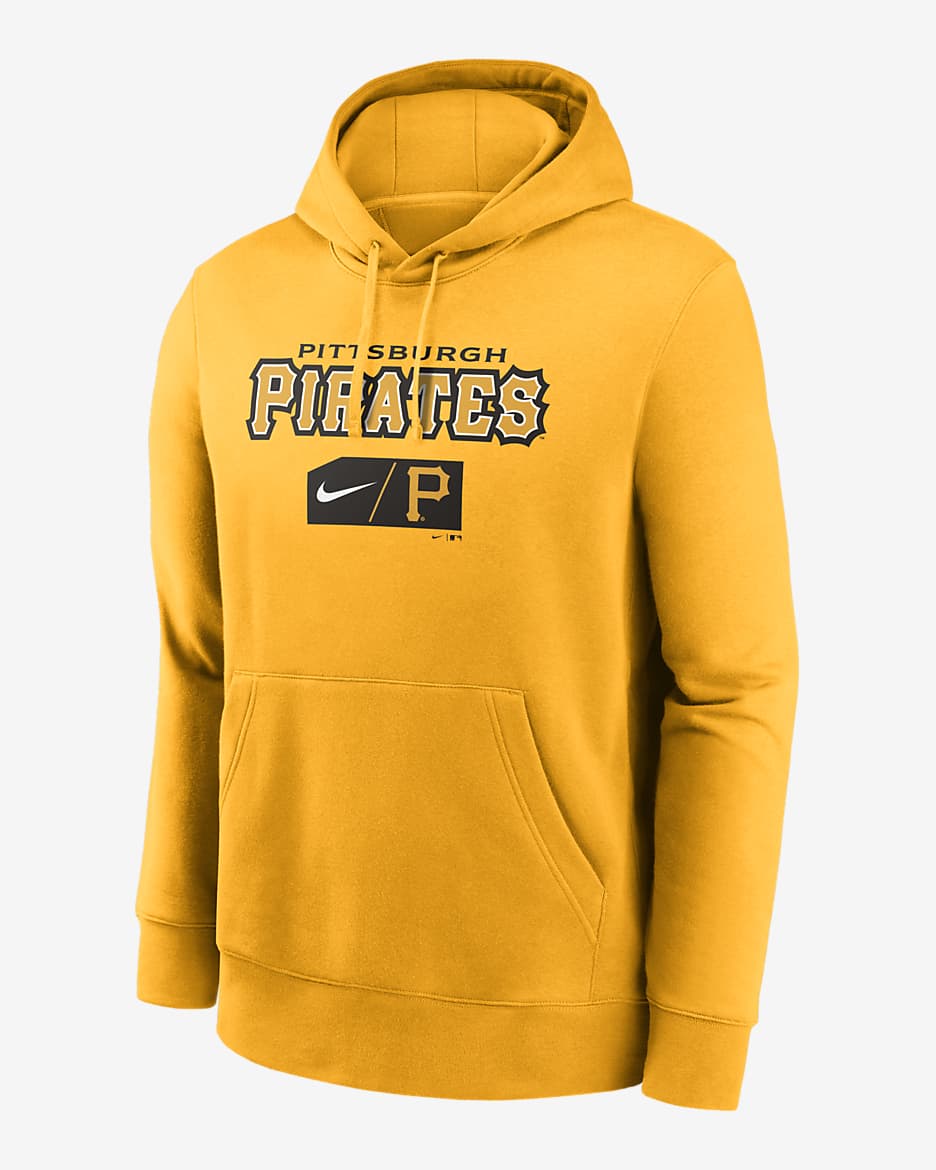 Nike Lettering Club (MLB Pittsburgh Pirates) Men's Pullover Hoodie - Sundown