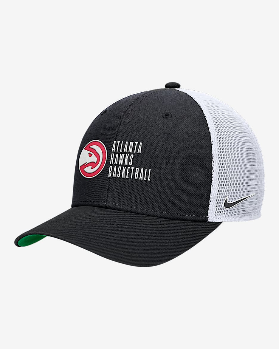 Atlanta Hawks 2024/25 Rise Icon Edition Nike NBA Trucker Cap - Black