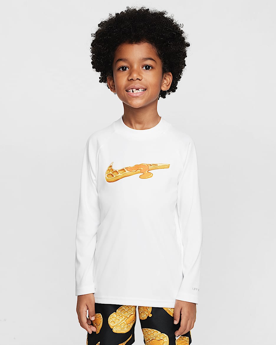Nike Swim Hydroguard Little Kids' Long-Sleeve Top - White