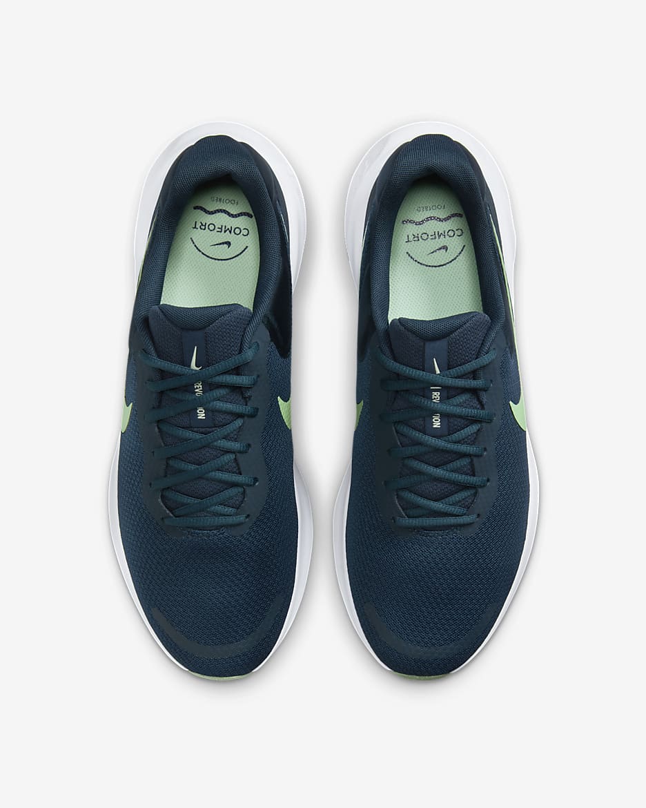 Nike Revolution 7 Men's Road Running Shoes - Armory Navy/Photon Dust/Jade Horizon/Vapor Green