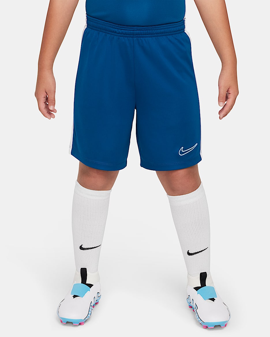 Shorts de fútbol para niños Nike Dri-FIT Academy - Azul cancha/Blanco/Azul acuario