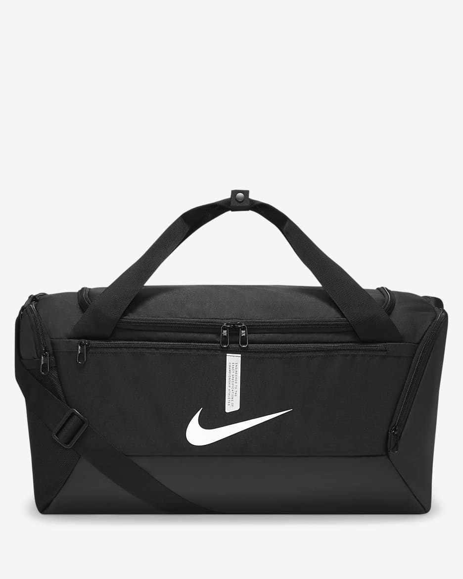 Nike Academy Team Football Duffel Bag (Small, 41L) - Black/Black/White