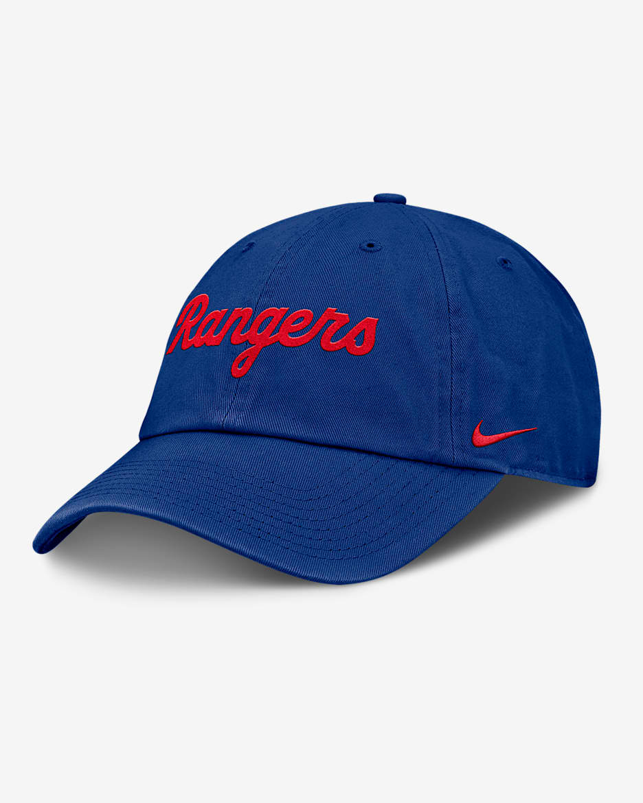 Gorra Nike de la MLB ajustable para hombre Texas Rangers Club - Azul enérgico