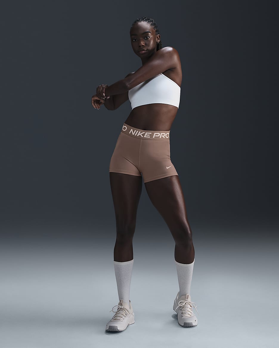 Cycliste taille mi-haute Nike Pro Leak Protection: Period 8 cm pour femme - Desert Dust/Particle Beige