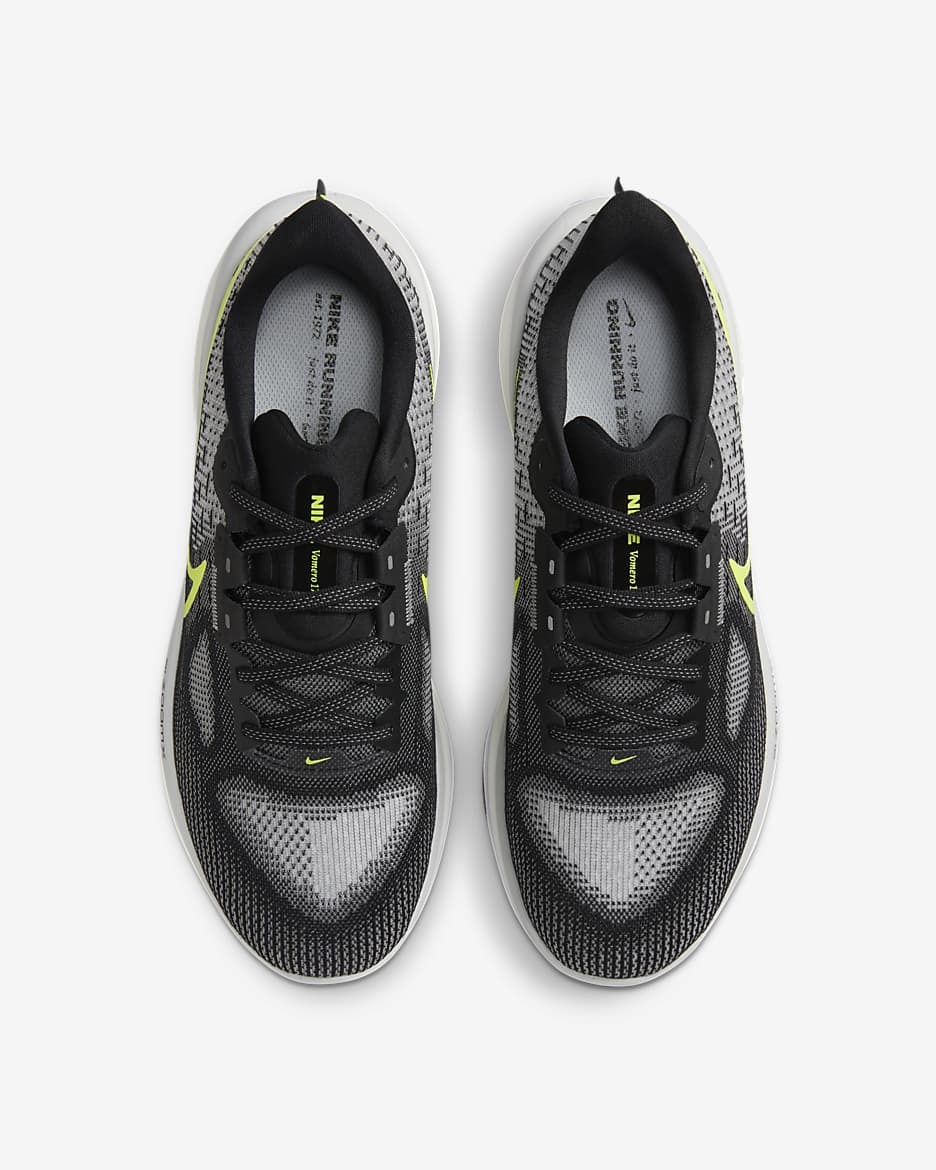 Nike Vomero 17 Men's Road Running Shoes - Black/Light Smoke Grey/White/Volt