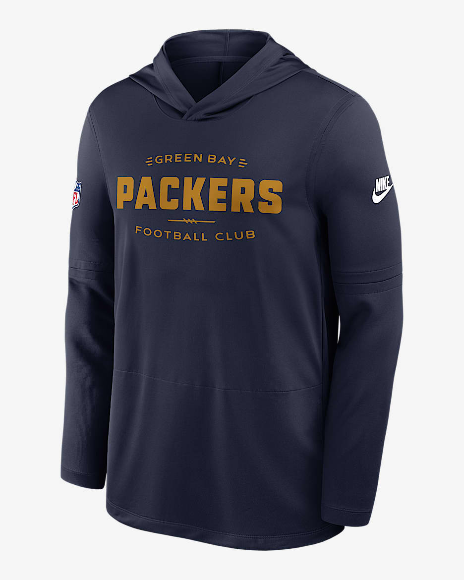 Green Bay Packers Pass Accuracy Men's Nike Dri-FIT NFL Long-Sleeve Hooded Top - Navy