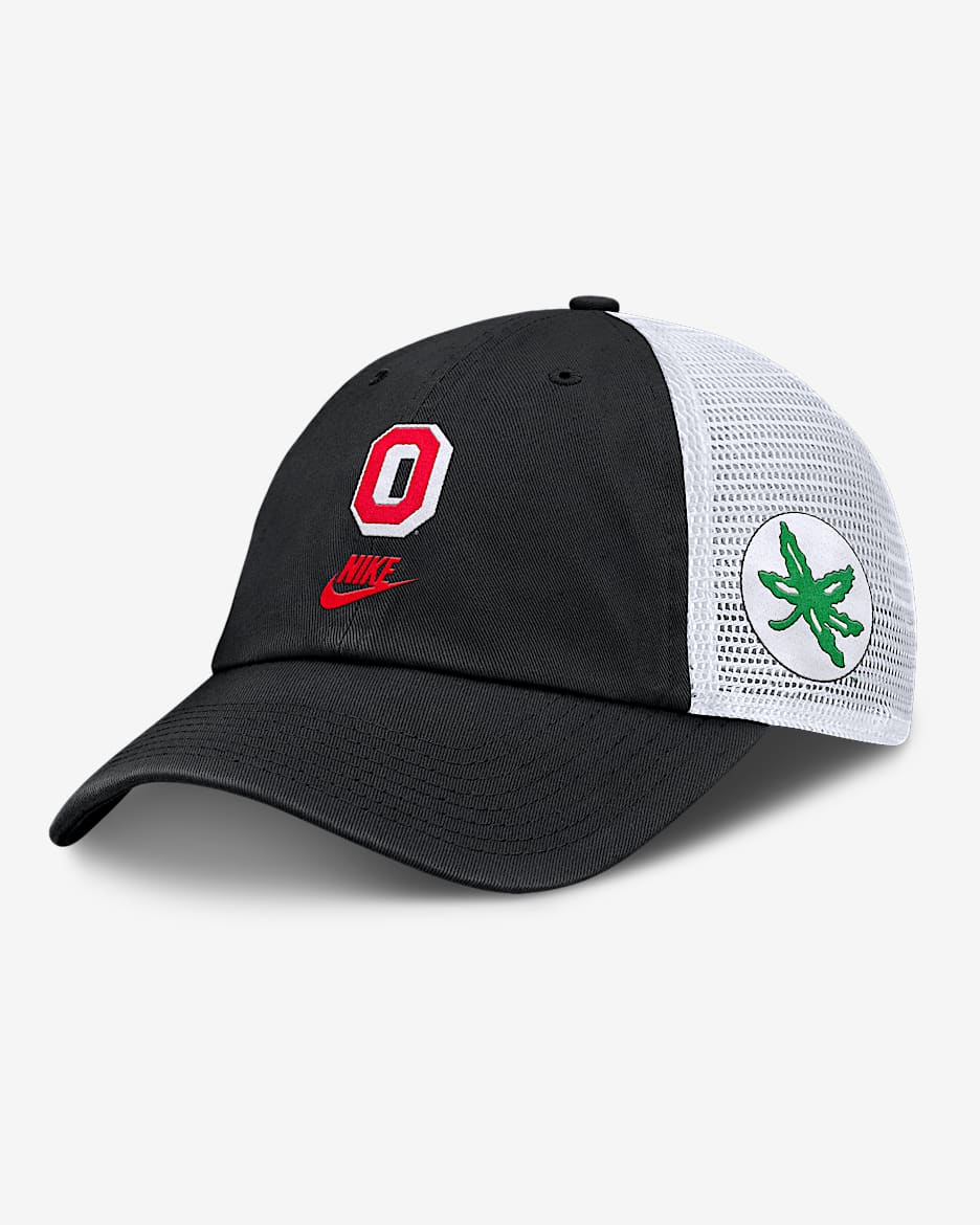 Ohio State Legacy Club Men's Nike College Trucker Adjustable Hat - Black